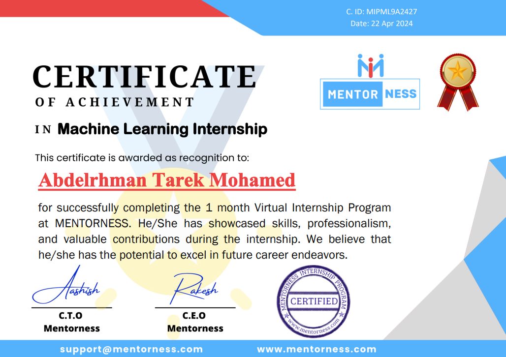 Machine Learning Internship